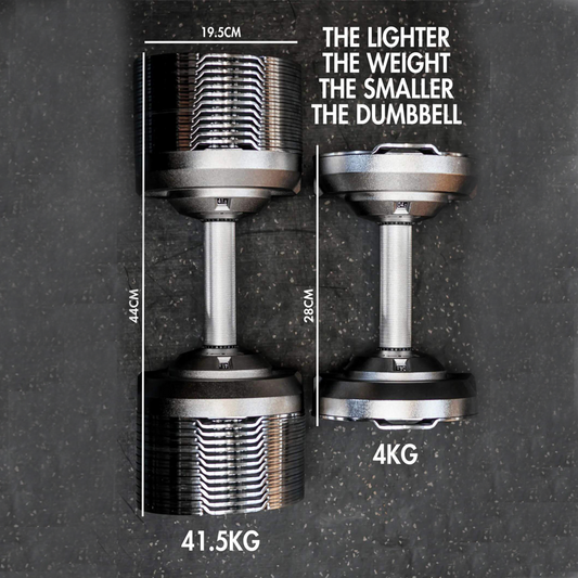 41.5kg Stealth Premium Adjustable Dumbbells - Chrome Edition (Pair)