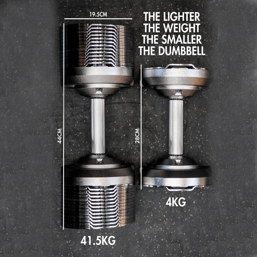 32.5kg Stealth Premium Adjustable Dumbbells - Chrome Edition (Pair)