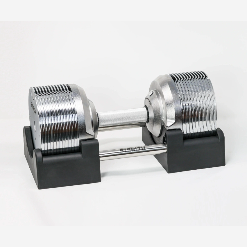 23.5kg Stealth Premium Adjustable Dumbbells - Chrome Edition (Pair)