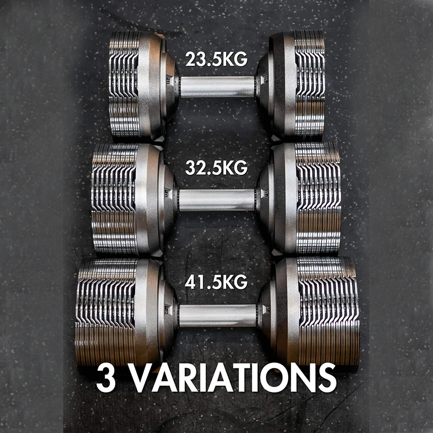 32.5kg Stealth Premium Adjustable Dumbbells - Chrome Edition (Pair)