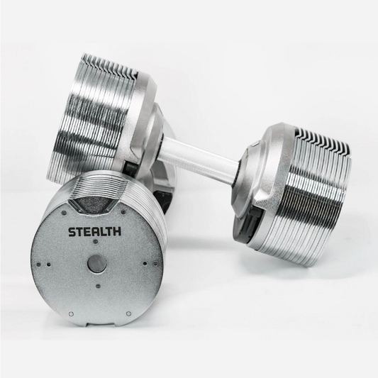 23.5kg Stealth Premium Adjustable Dumbbells - Chrome Edition (Pair)
