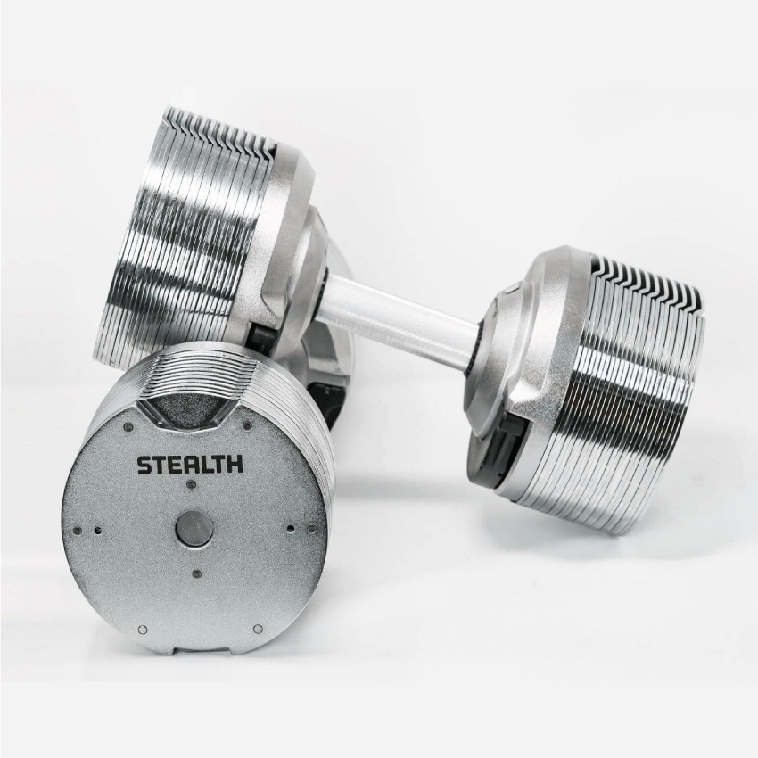 32.5kg Stealth Premium Adjustable Dumbbells - Chrome Edition (Pair)